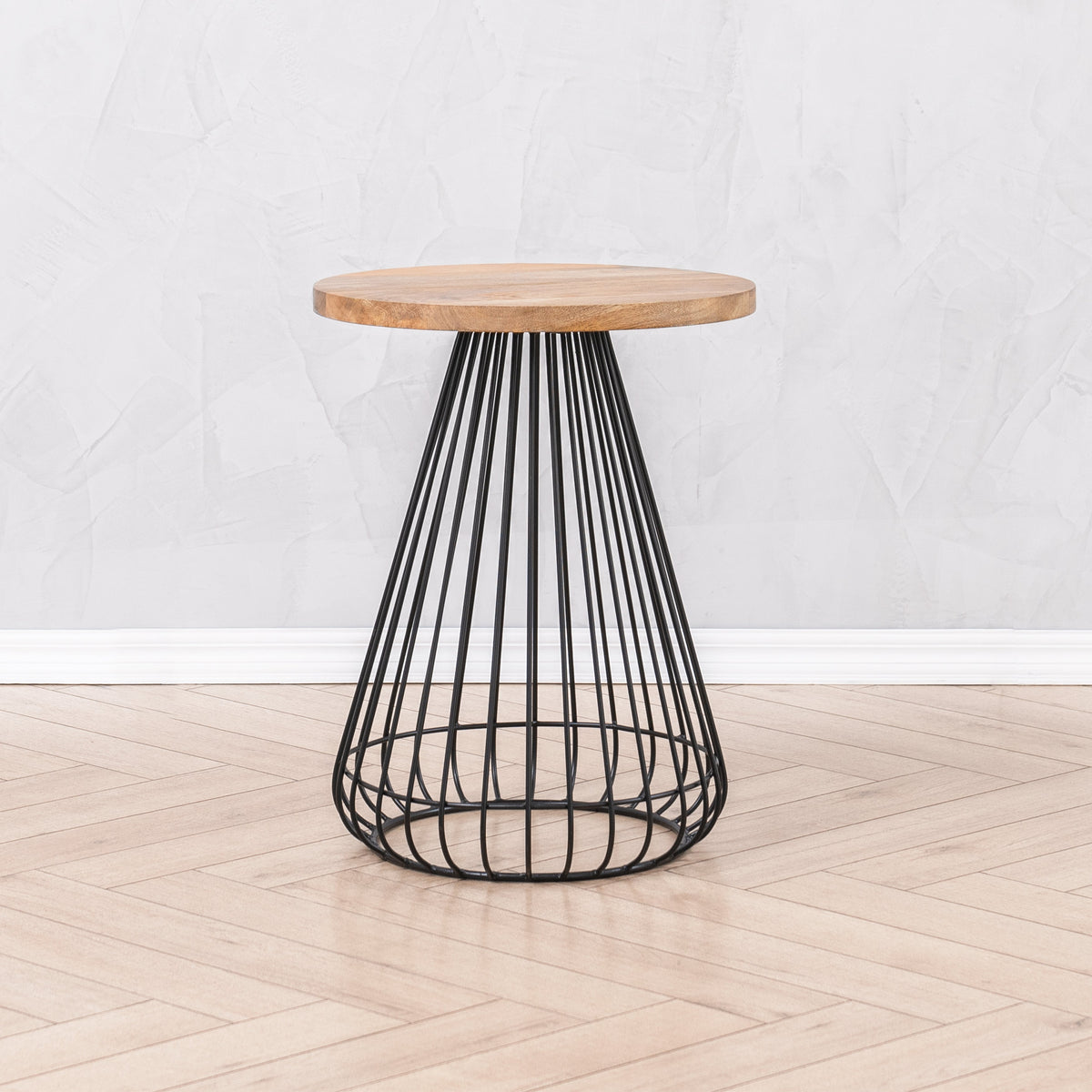 Melody End Table - Black Base - Natural