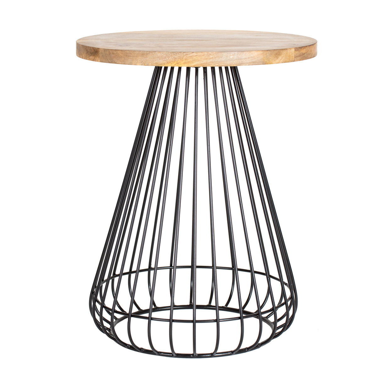 Melody End Table - Black Base - Natural