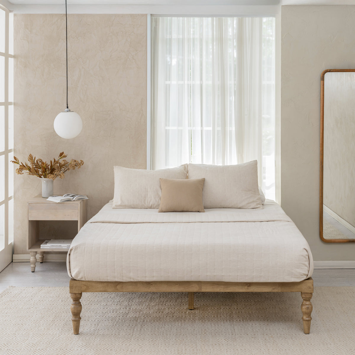 Rhonda Platform Bed - Warm Sand