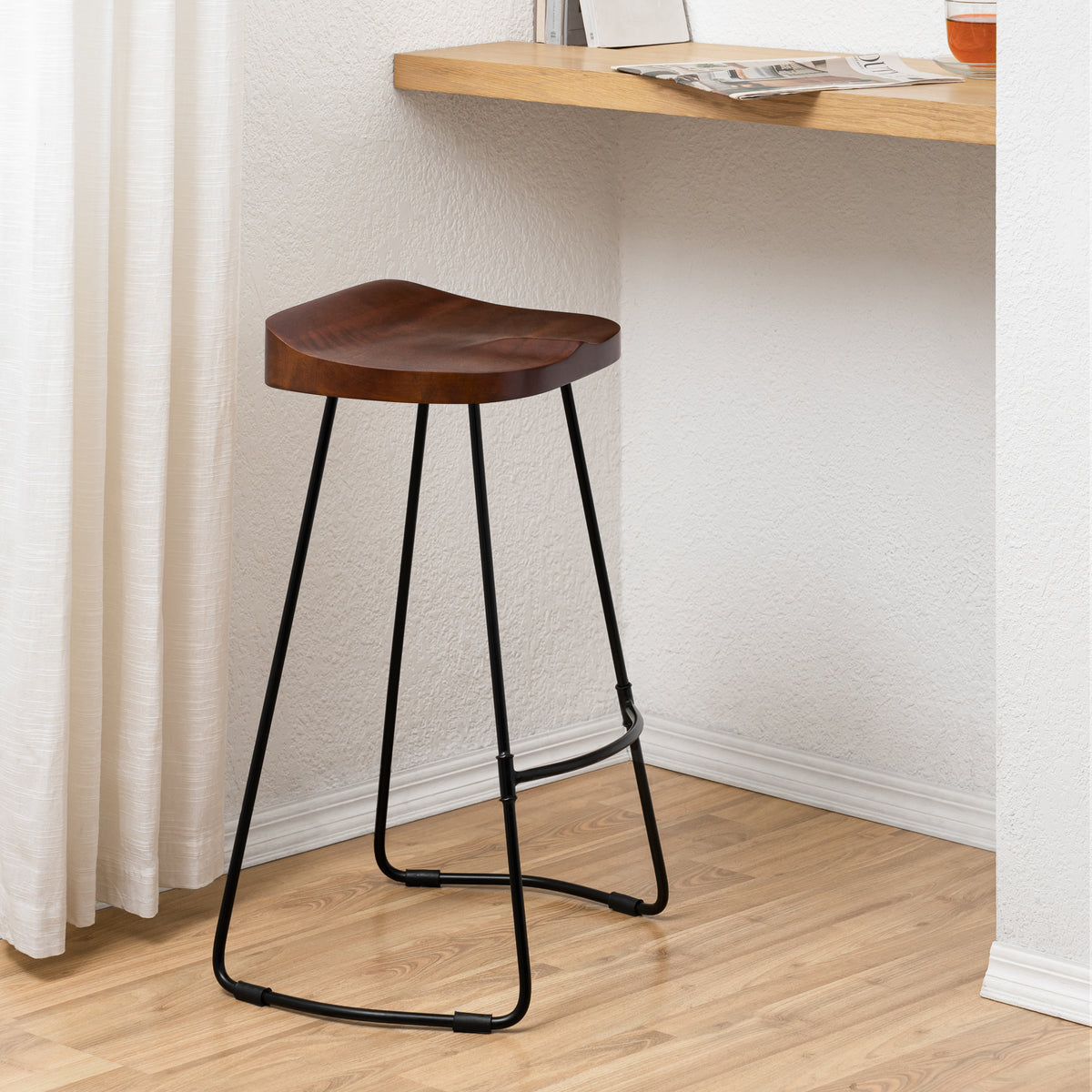 Rombass Counter Stool - Walnut