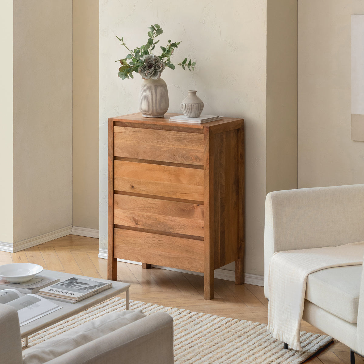 Oslo Solid Wood Chest of Drawers - Mid Tone Honey