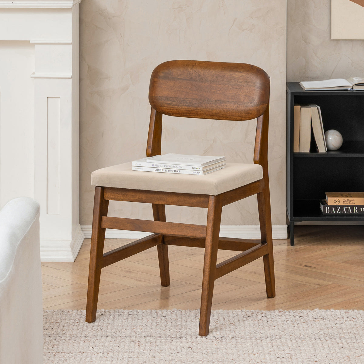 Zuri Solid Wood & Upholstery Dining Accent Chair - Walnut