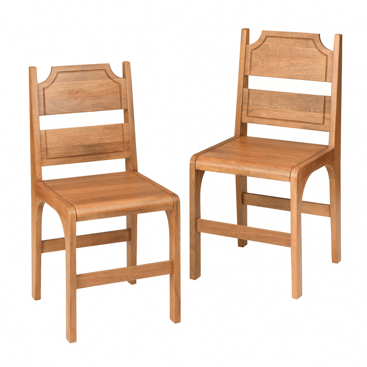 Safi Set of 2 Solid Wood Dining Accent Chairs - Mid Tone Honey
