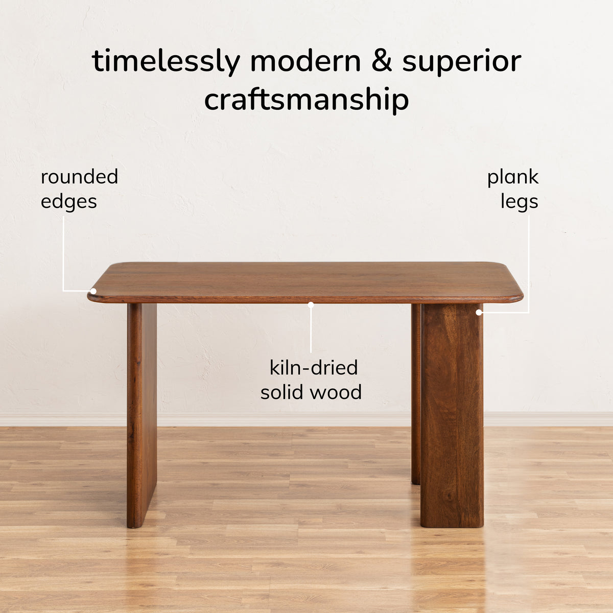 Mia Solid Wood Desk - Walnut