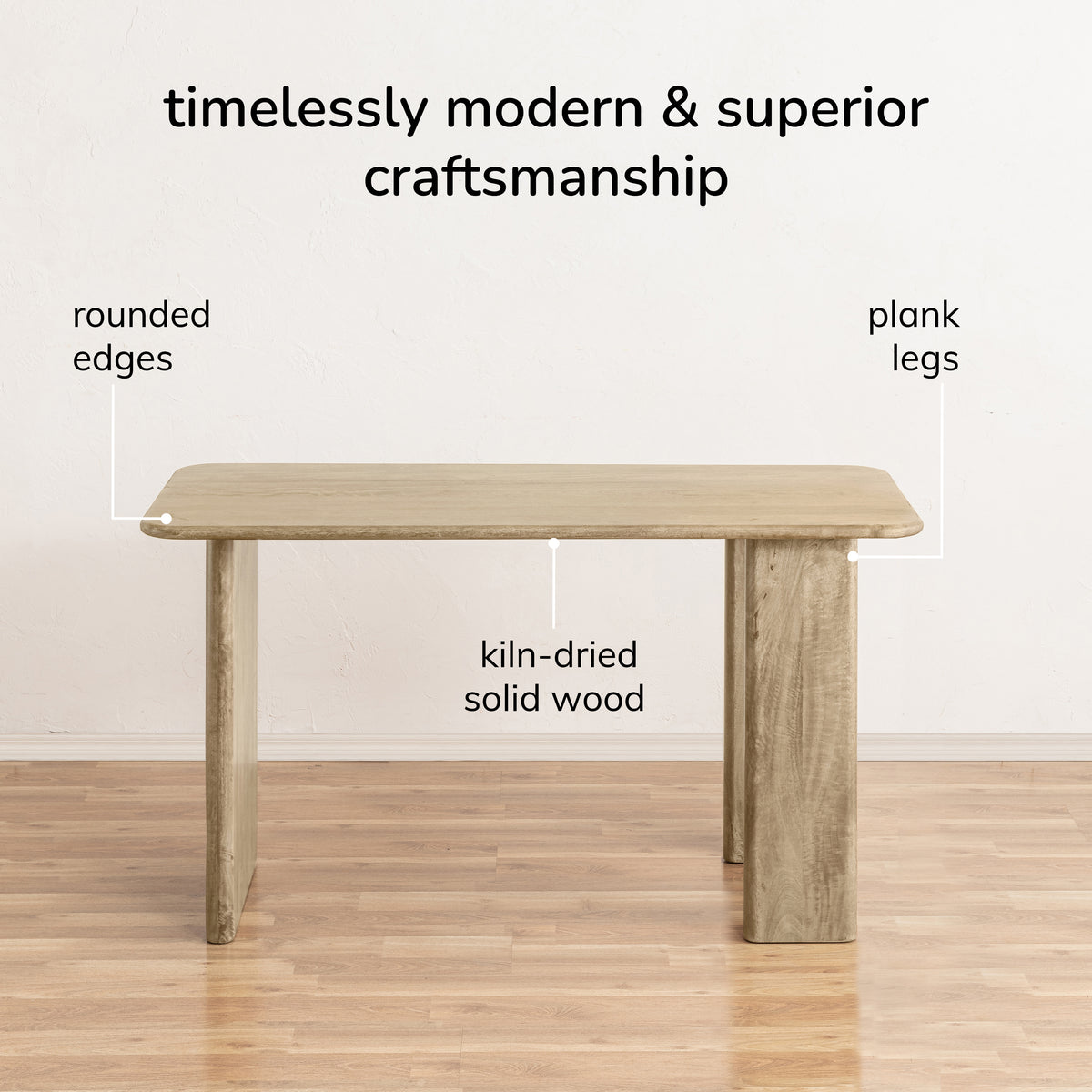Mia Solid Wood Desk - Warm Sand