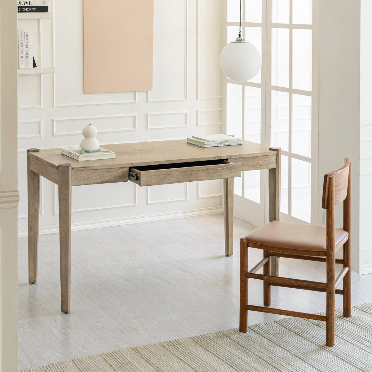 Sapna Solid Wood Desk - Warm Sand