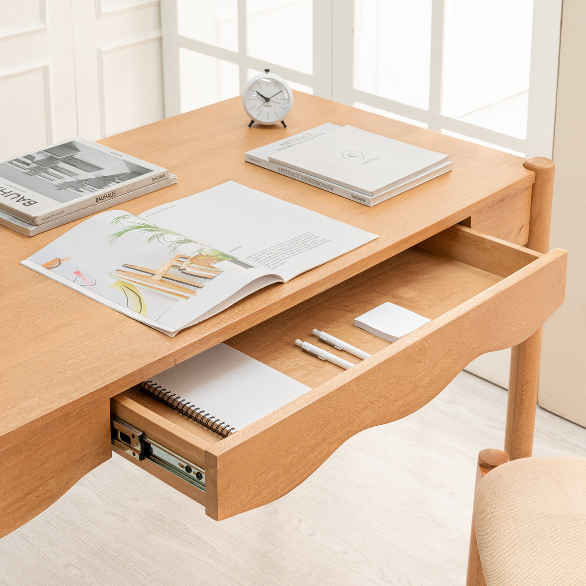 Gozo Solid Wood Desk - Blonde Natural