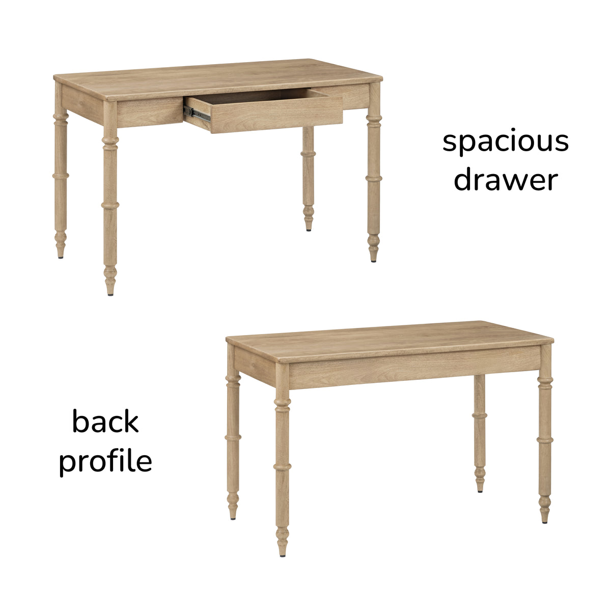 Rhonda Solid Wood Desk - Warm Sand