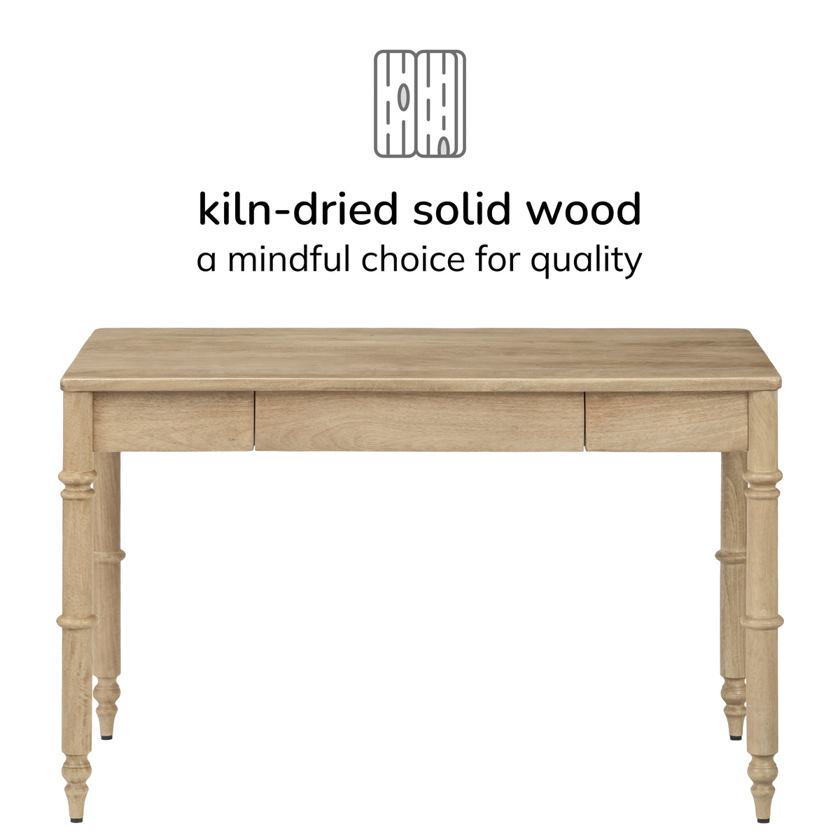 Rhonda Solid Wood Desk - Warm Sand