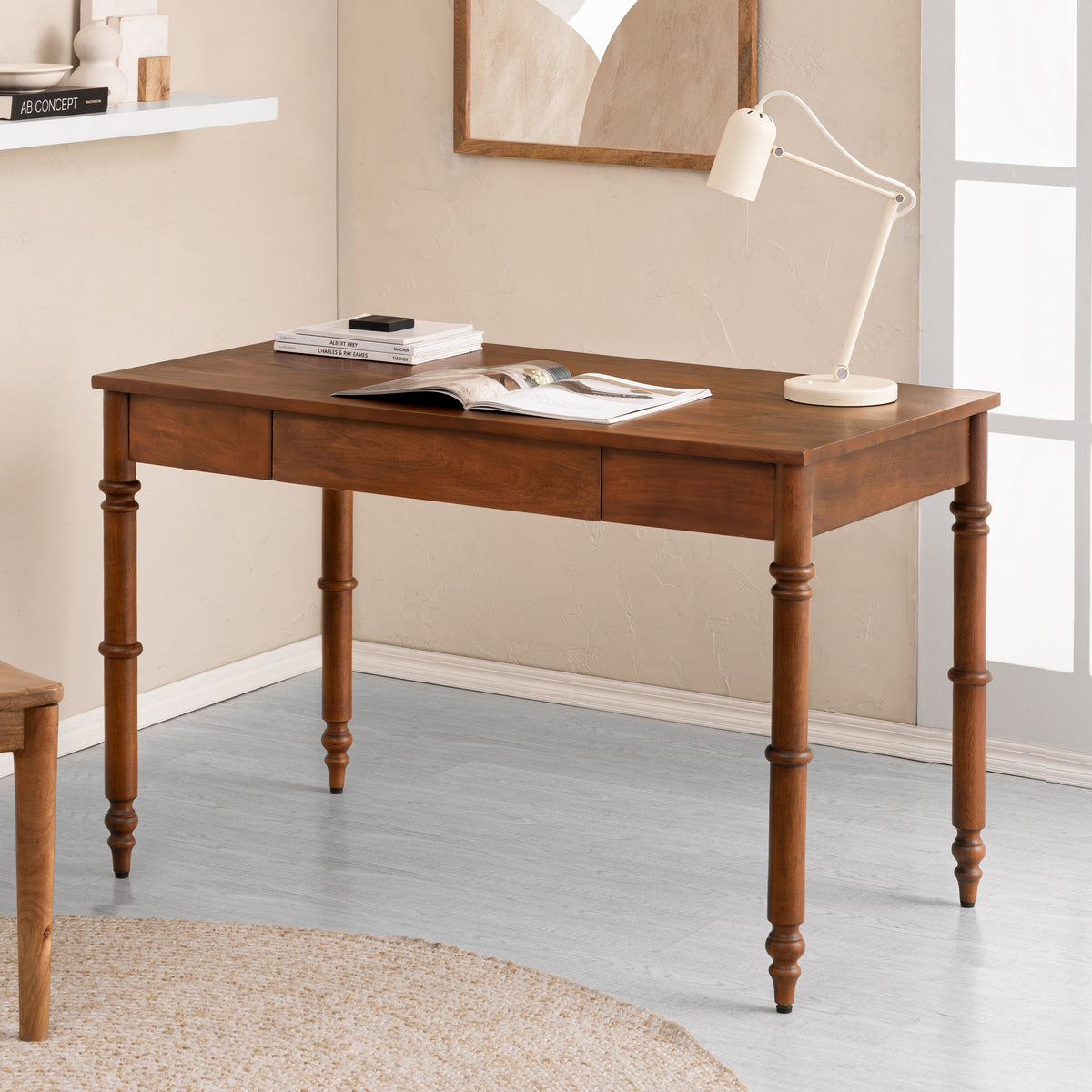 Rhonda Solid Wood Desk - Walnut