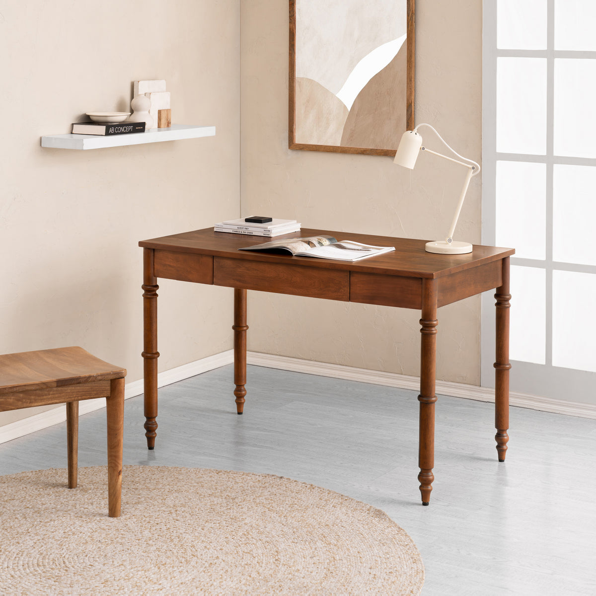 Rhonda Solid Wood Desk - Walnut
