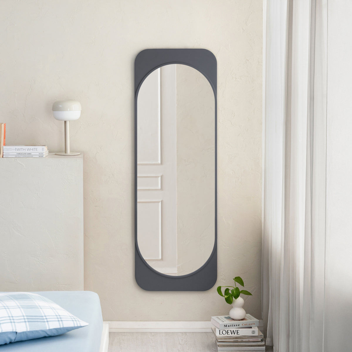 Dora Accent Wall Mounted Mirror - Grey