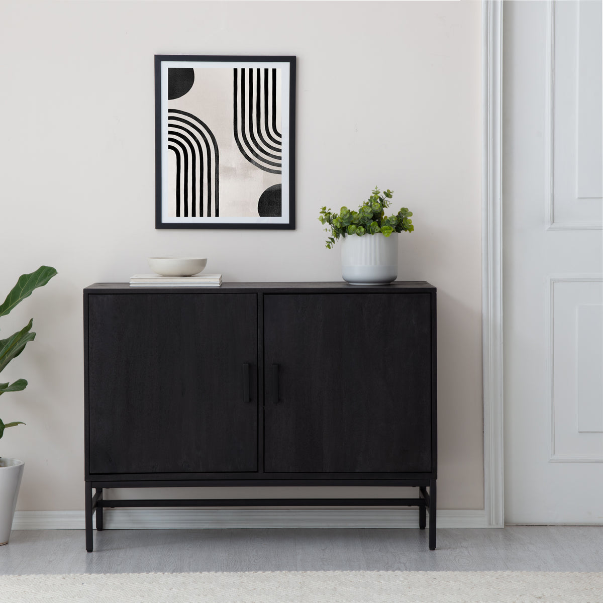 Dottie Solid Wood Sideboard - Black
