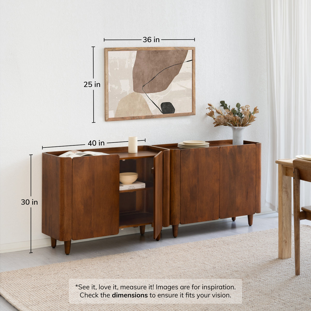 Rufus Solid Wood Sideboard - Walnut