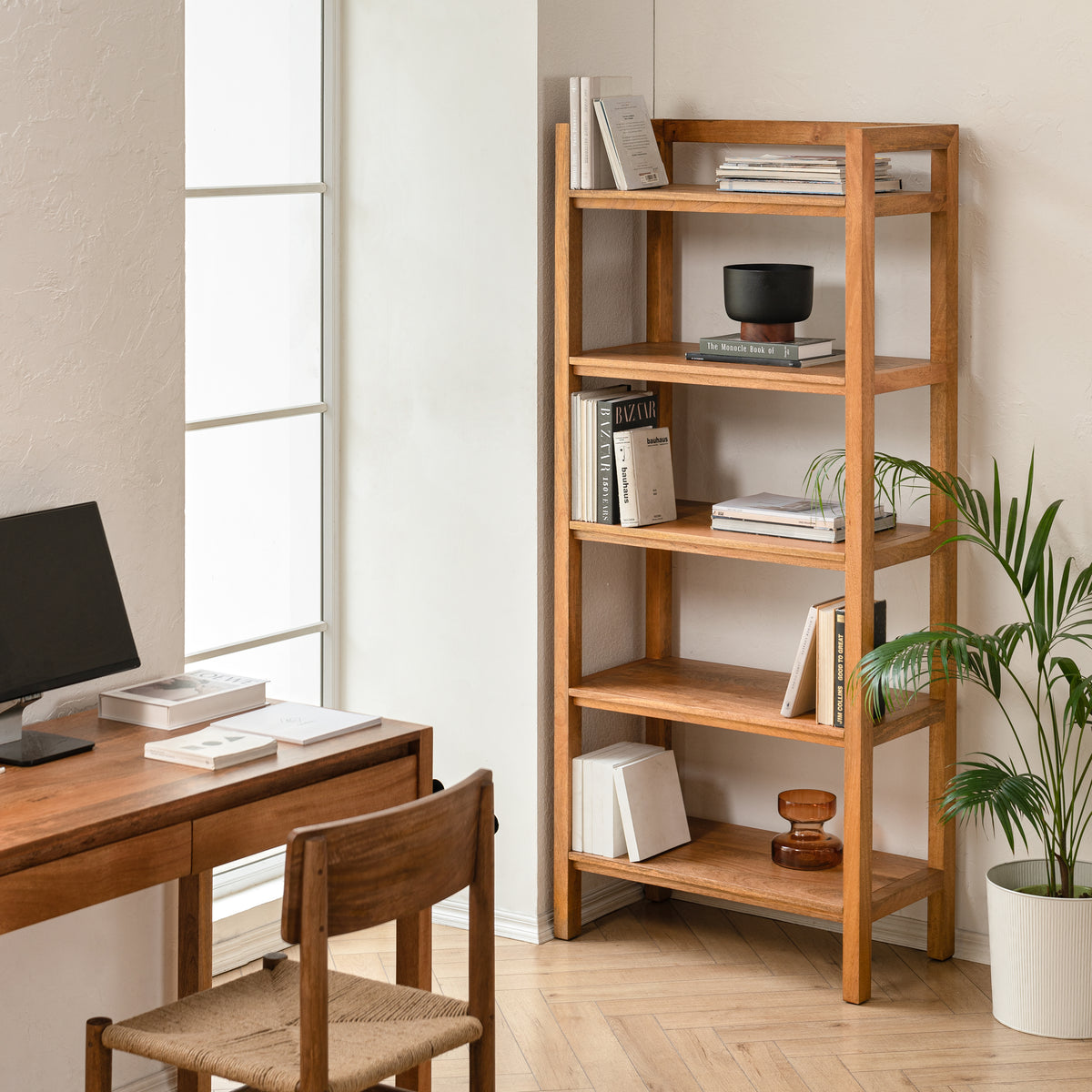 Grayling Solid Wood Bookcases - Mid Tone Honey