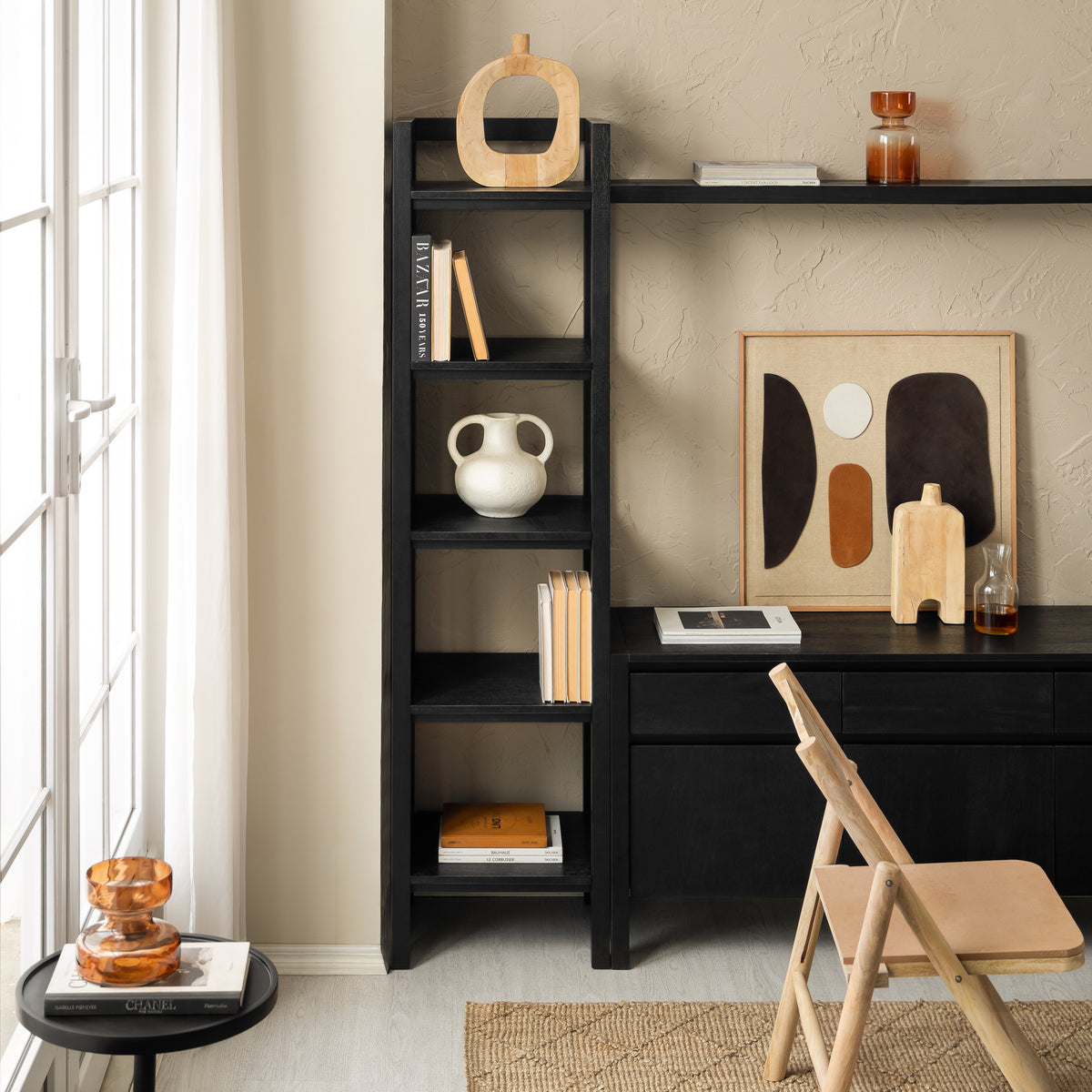 Carlton Solid Wood Bookcases - Black