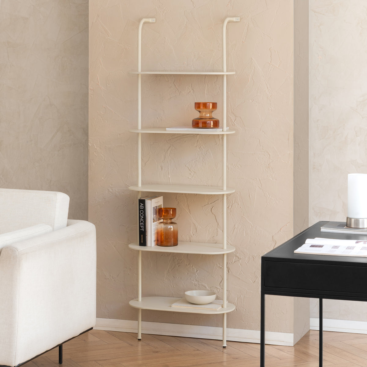 Monty Iron Bookcase - Chalk White