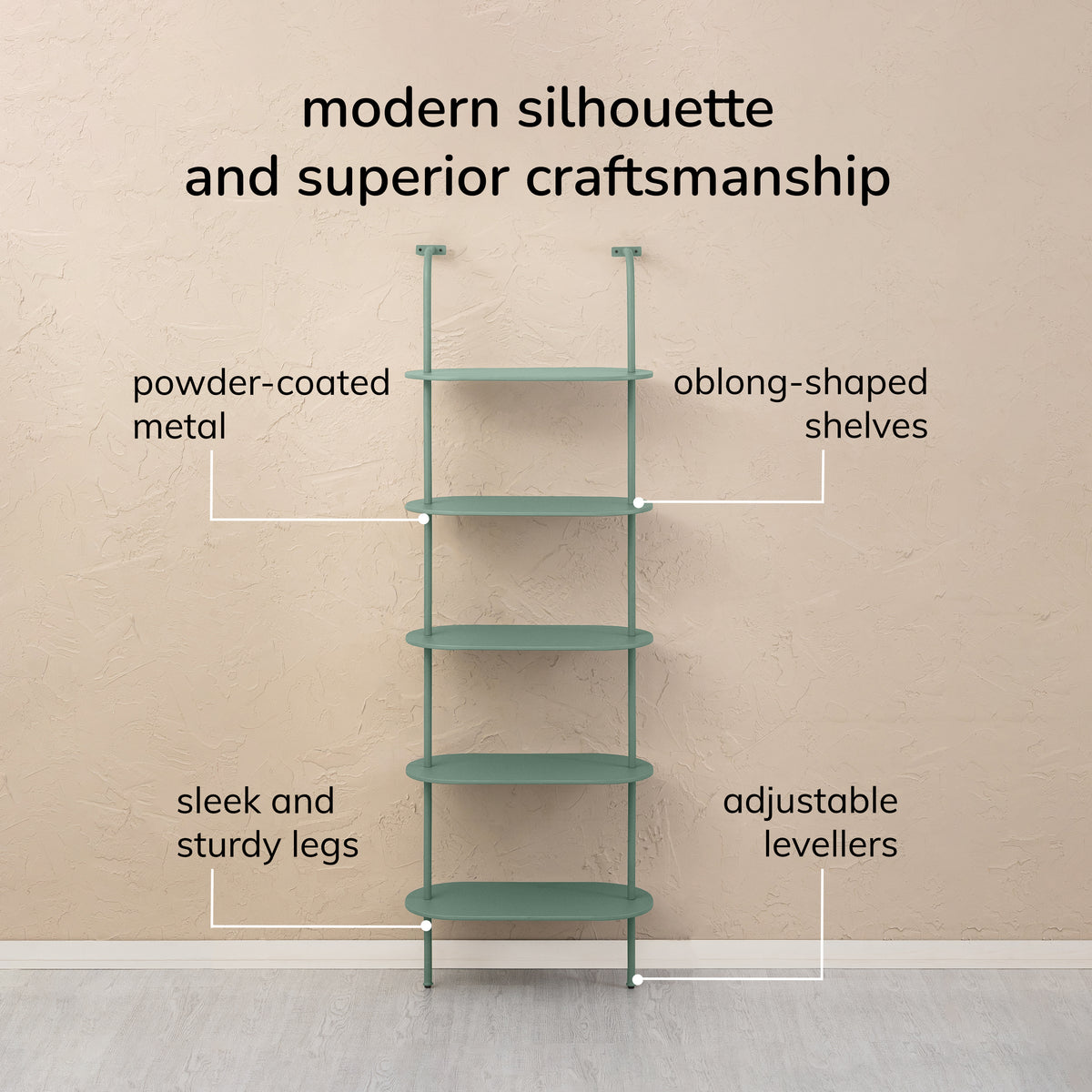Monty Iron Bookcase - Sage Green