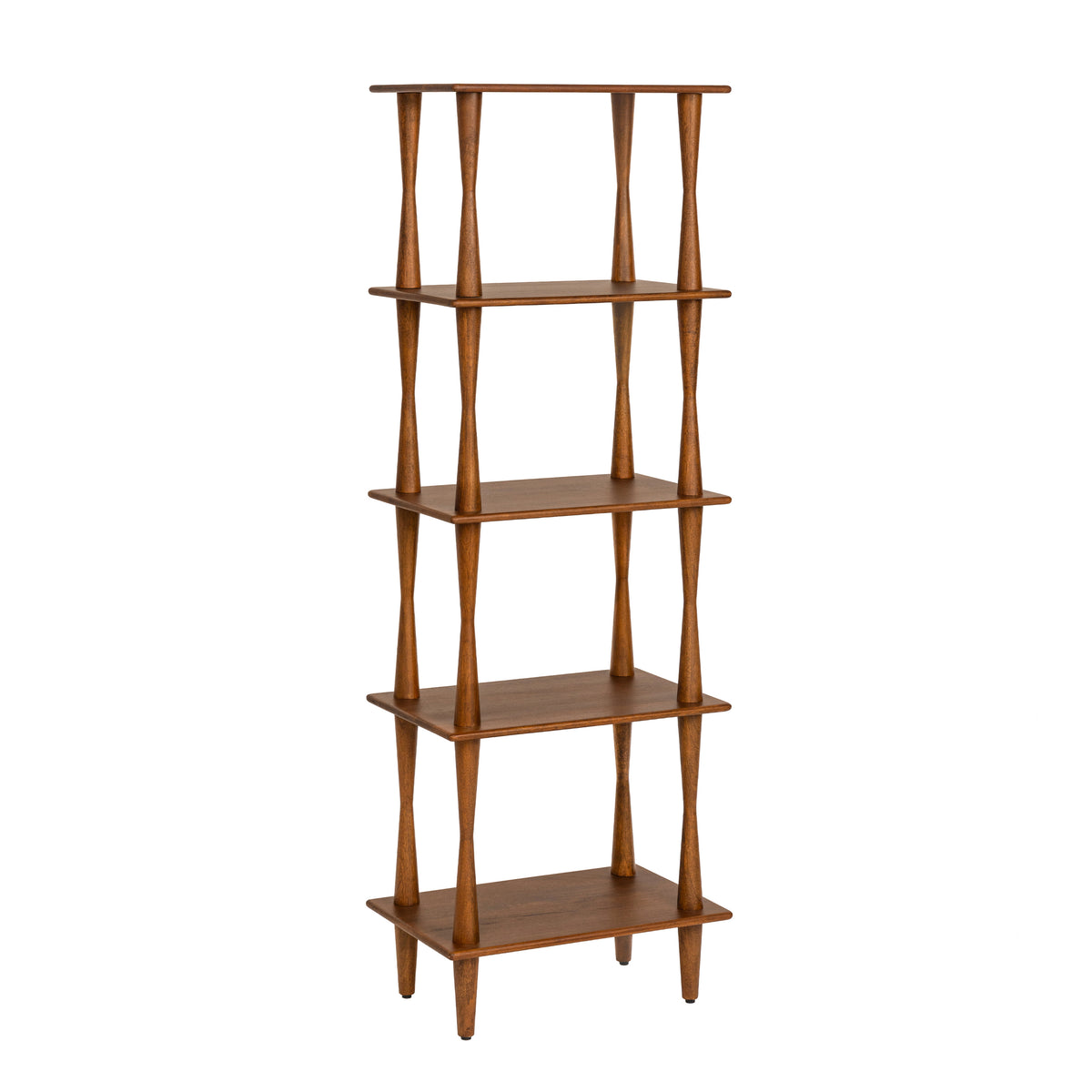 Kenzie Solid Wood Bookcase - Walnut