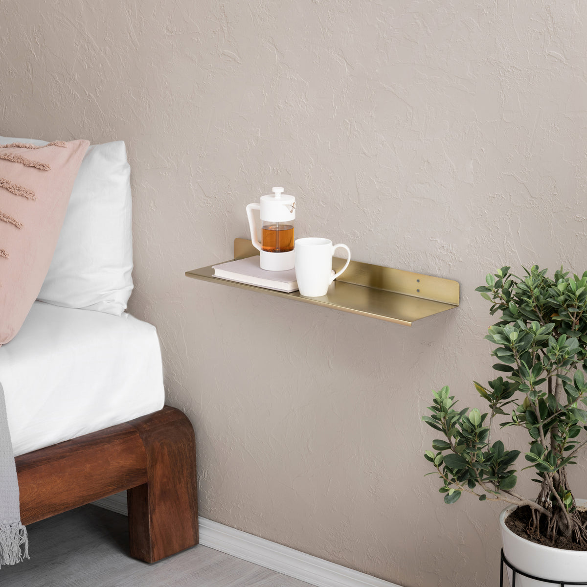 Billy Metal Small Wall Mounted Shelves - Gold