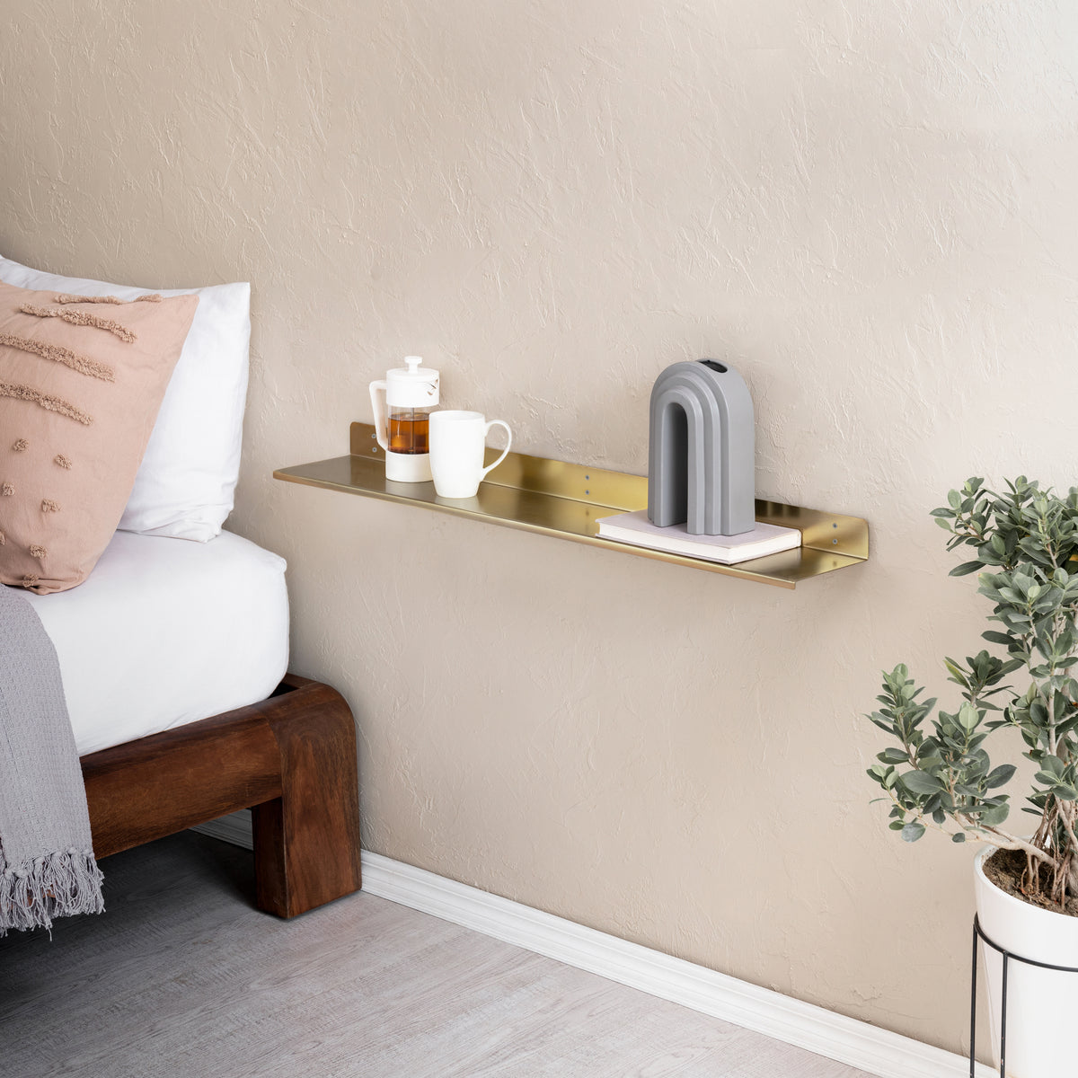 Billy Metal Large Wall Mounted Shelves - Gold