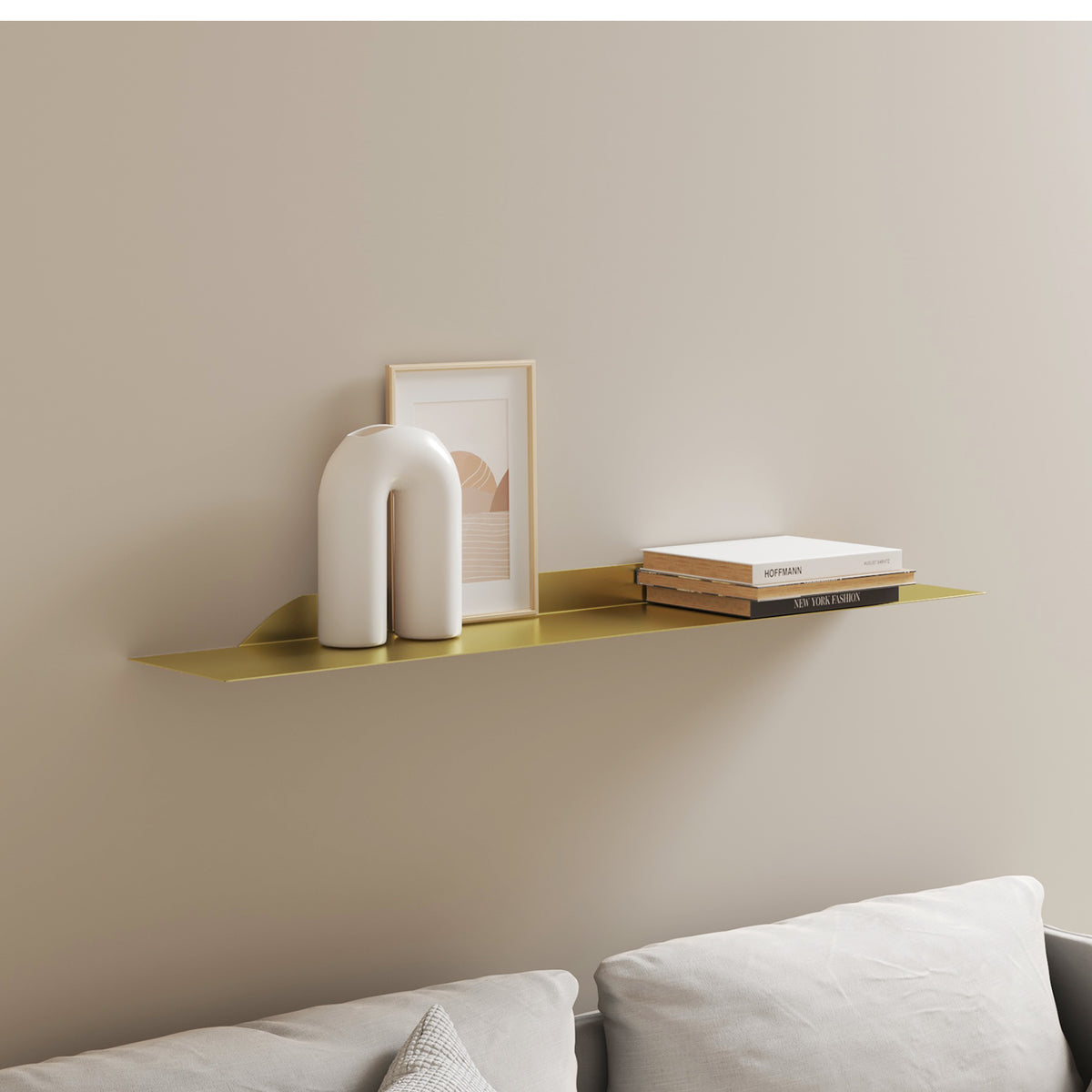Sammy Wall Mounted Shelf - Large - Gold