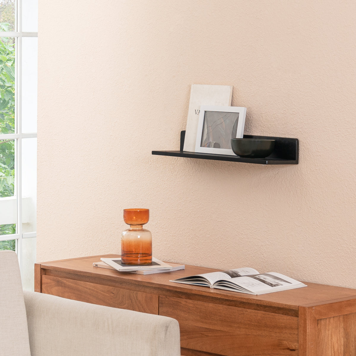 Yung Wall Mounted Shelf - Small - Black