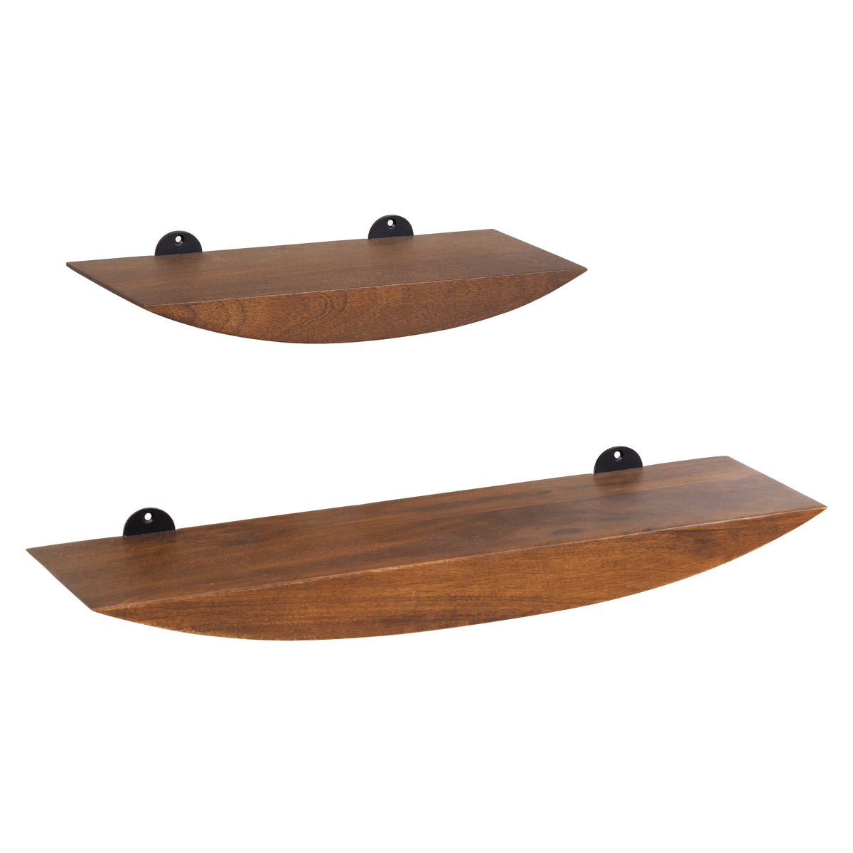 Hutch Set of 2 Wall Mounted Shelves - Walnut