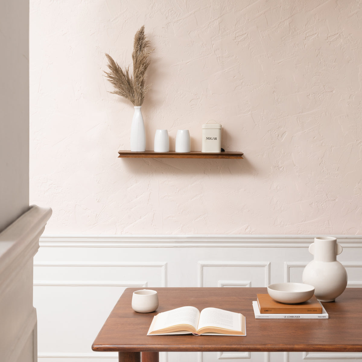 Hamish Solid Wood Wall Mounted Shelves - Walnut