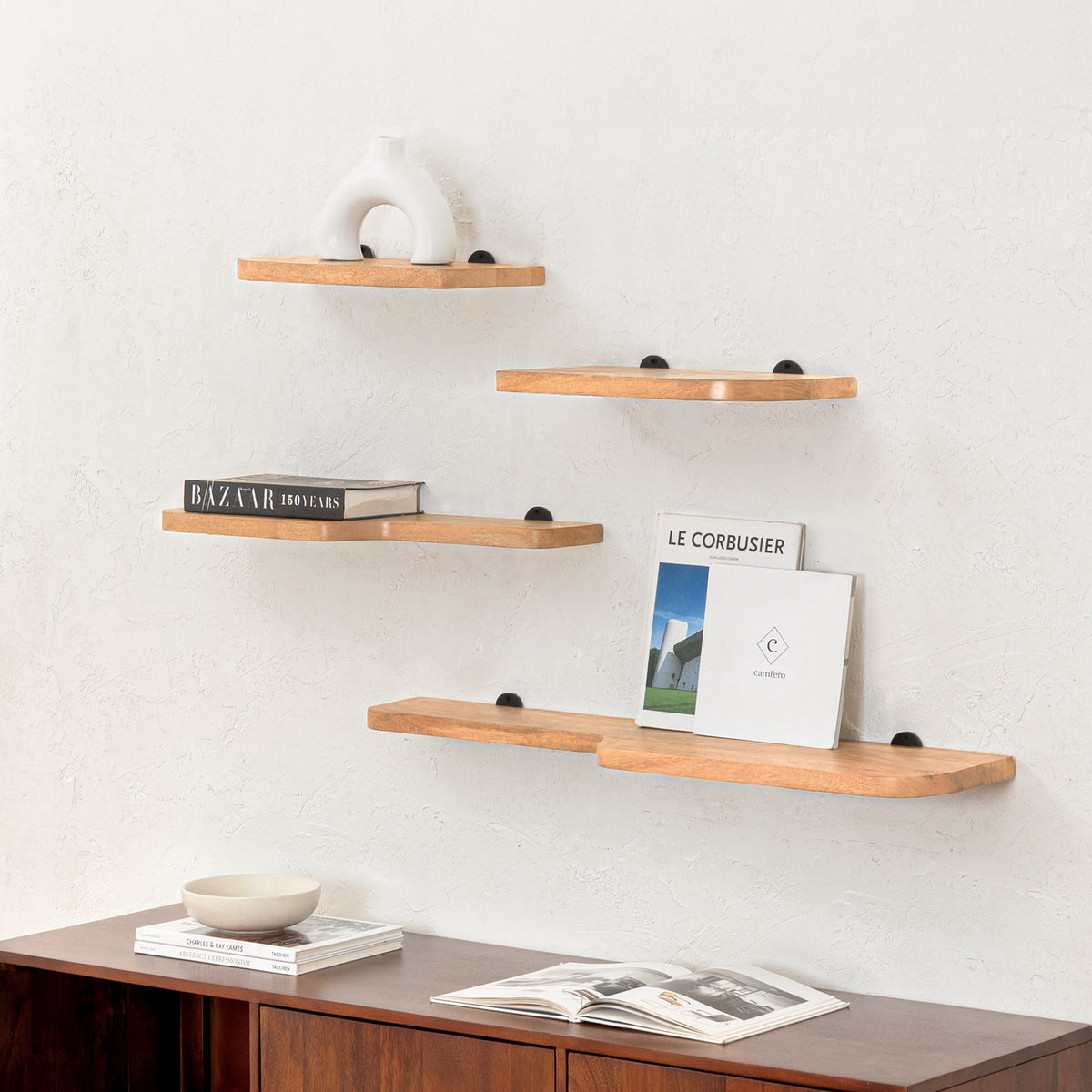 Dale Set of 4 Wall Mounted Shelves - Natural