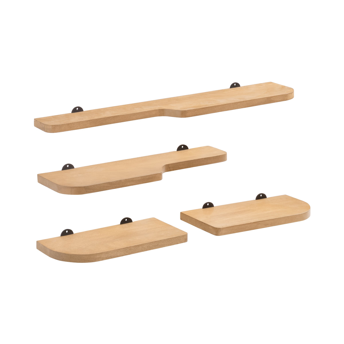 Dale Set of 4 Wall Mounted Shelves - Blonde Natural