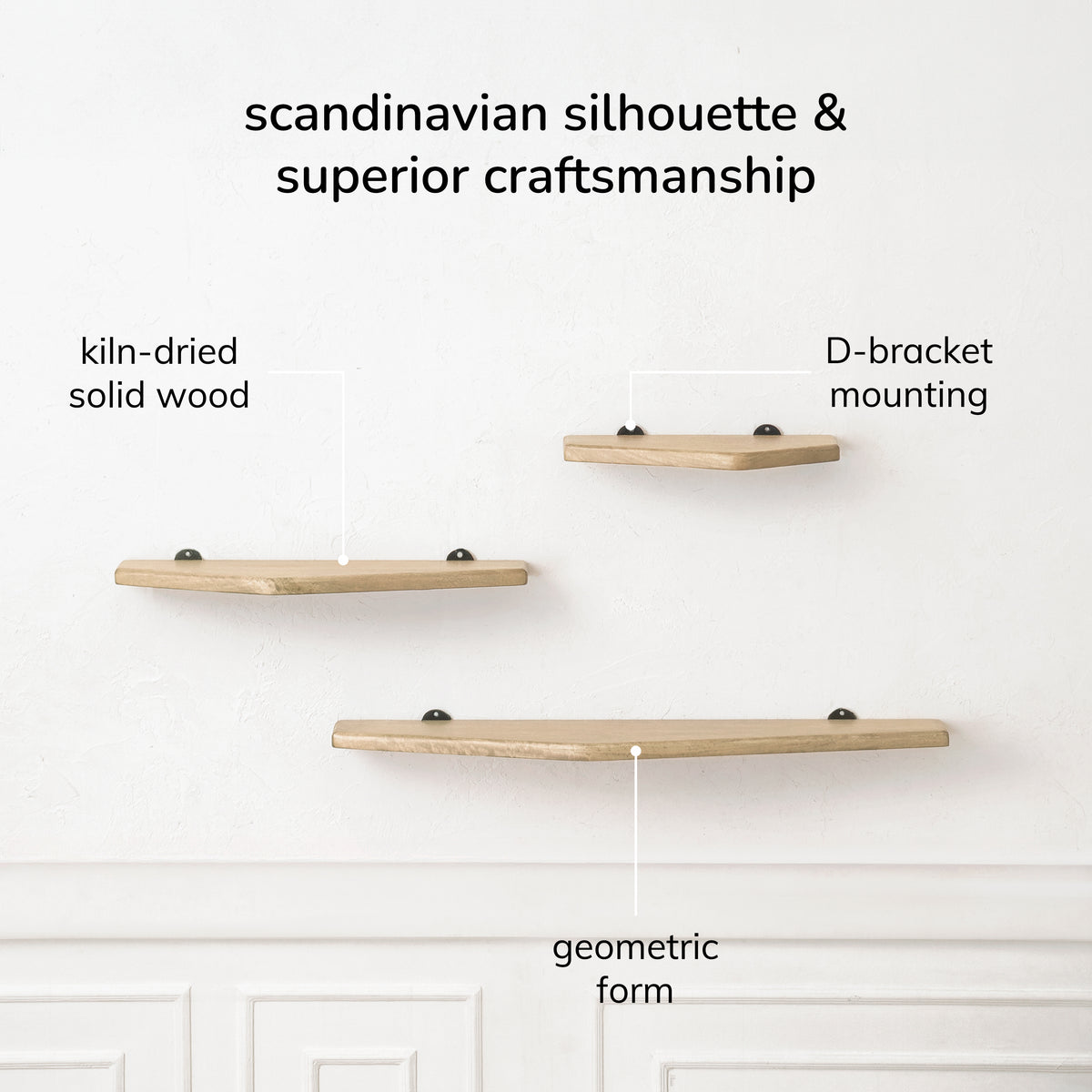 Force Set of 3 Wall Mounted Shelves - Warm Sand