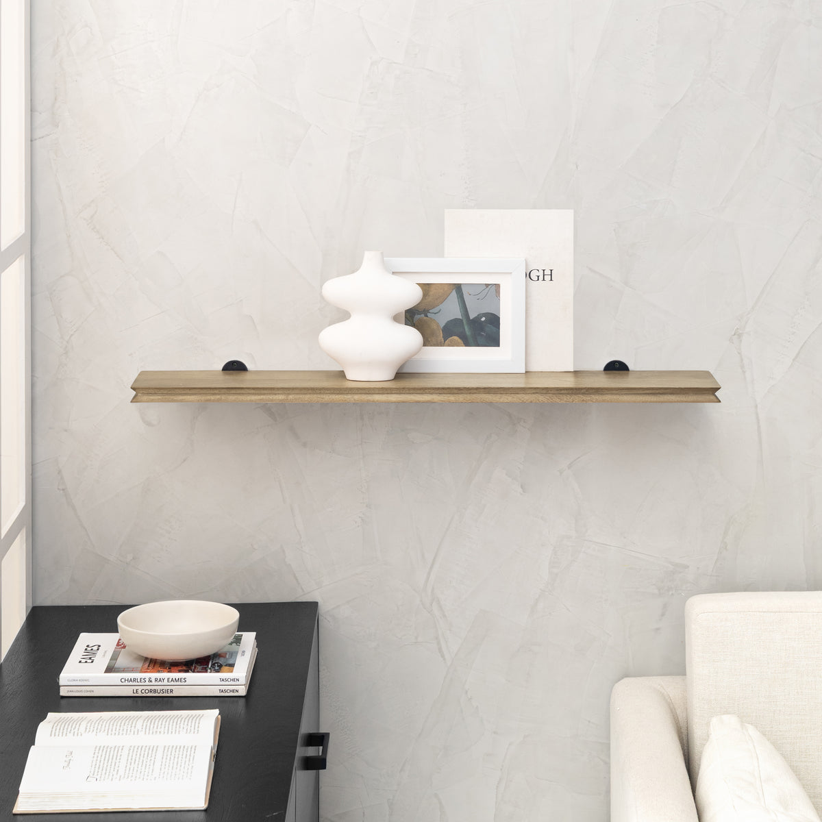 Hamish Wall Mounted Shelf - Large - Warm Sand