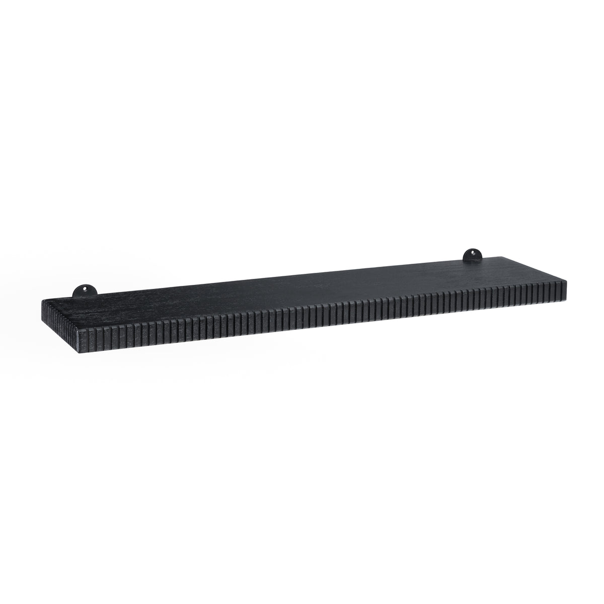 Ancona Solid Mango Wood Wall Mounted Shelf - Large - Black
