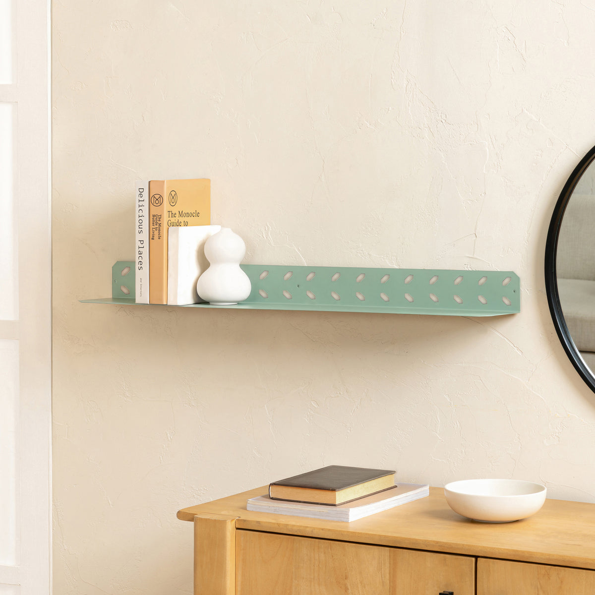 Ola Wall Mounted Shelf - Large - Sage Green