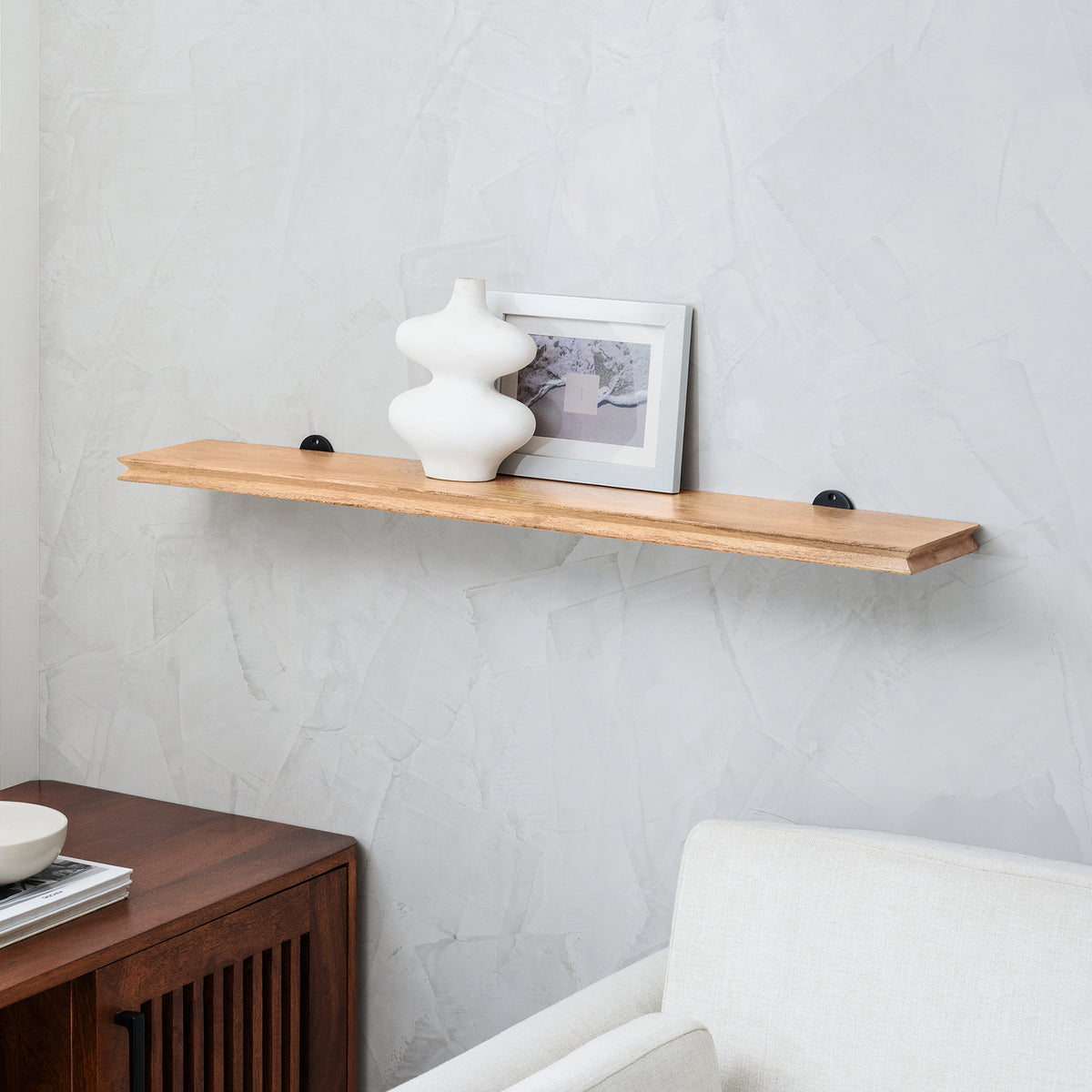Hamish Wall Mounted Shelf - Large - Natural