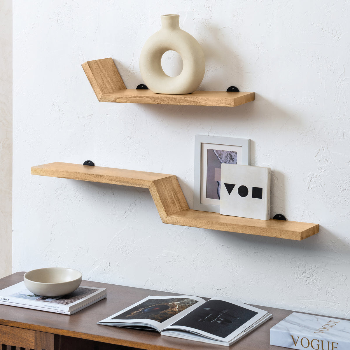 Penny Set of 2 Wall Mounted Shelves - Natural
