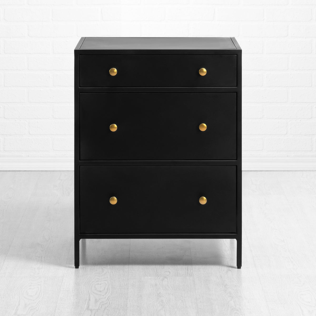 Brockwell Metal Night Stand with Drawer - Black