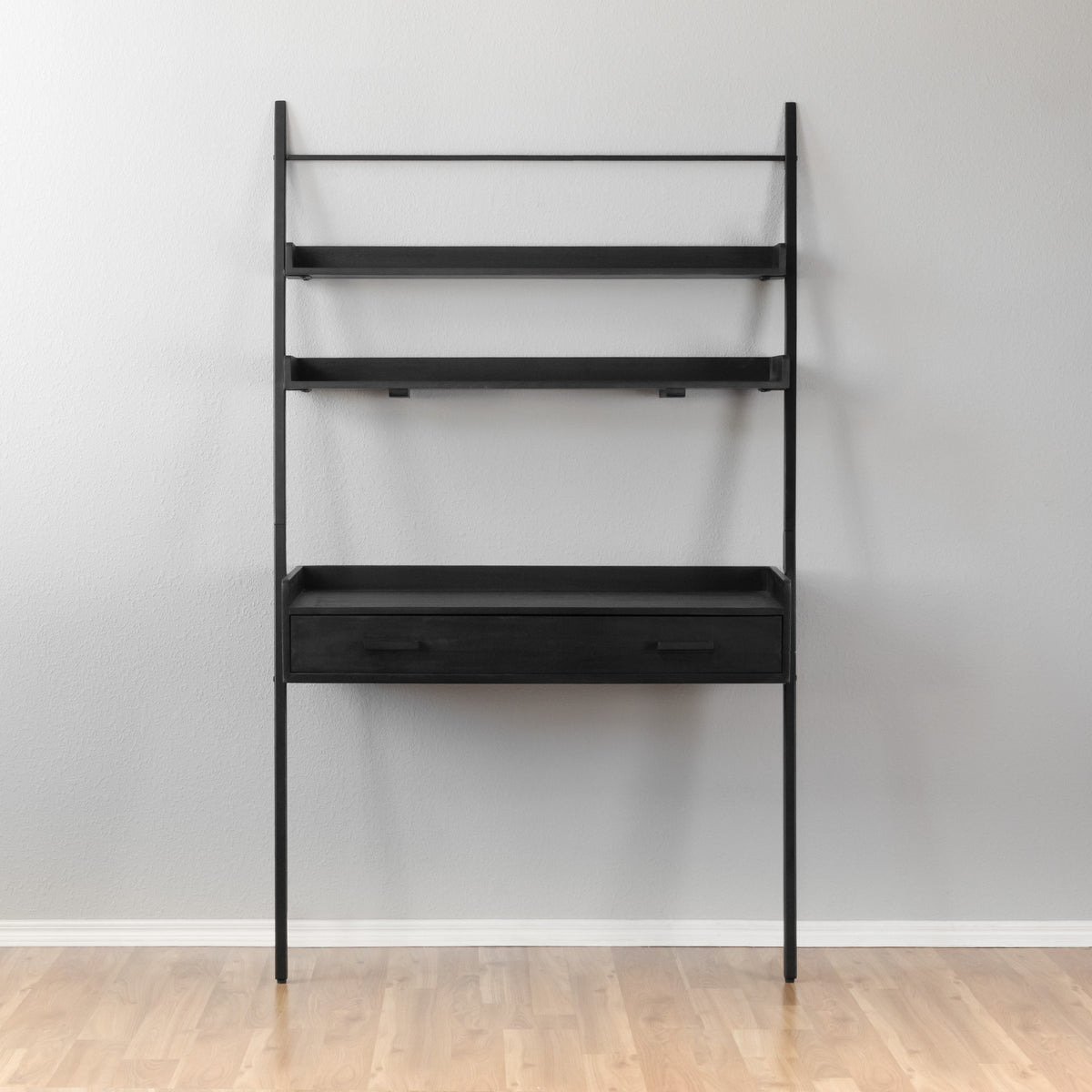 Champier Ladder Solid Wood & Metal Desk - Black