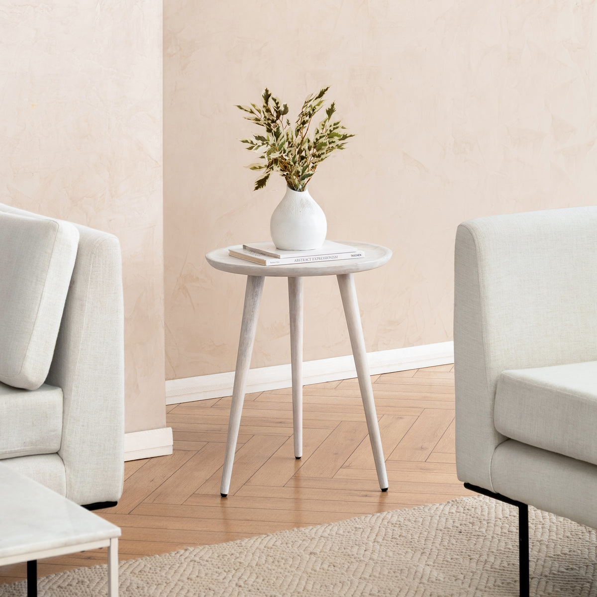 Electra End Table - Whitewash