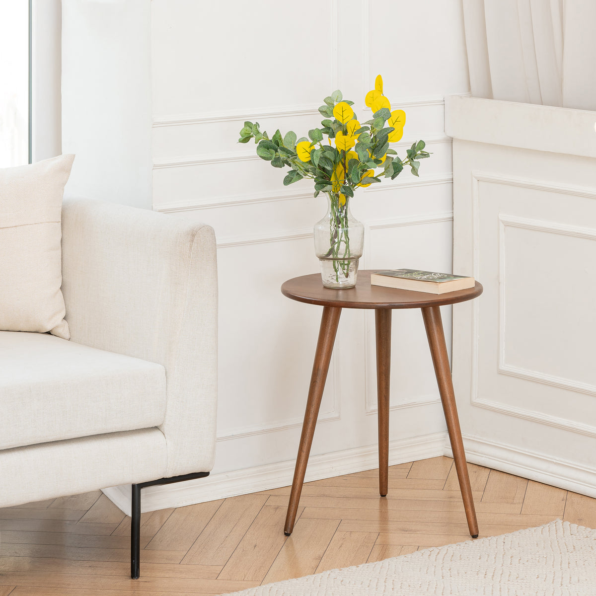 Judy Solid Wood End Table - Walnut