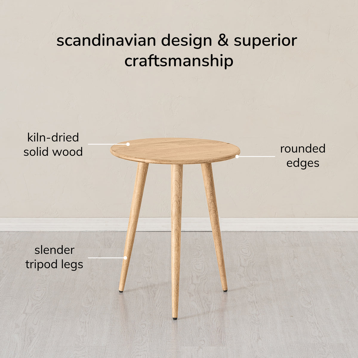 Judy Solid Wood End Table - Natural