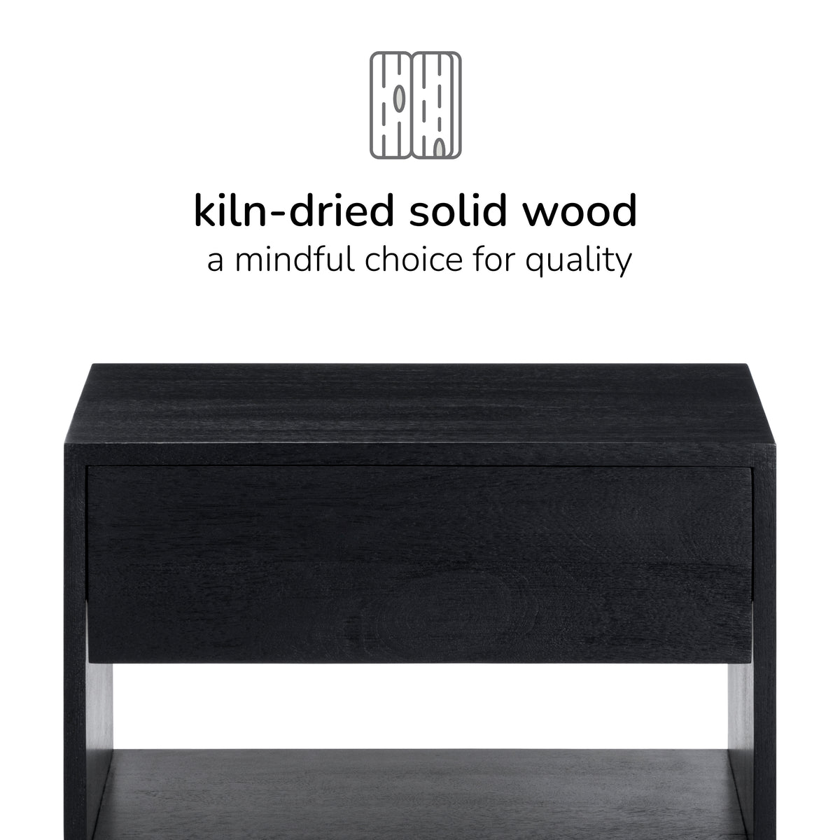 Idris Floating Nightstand - Black