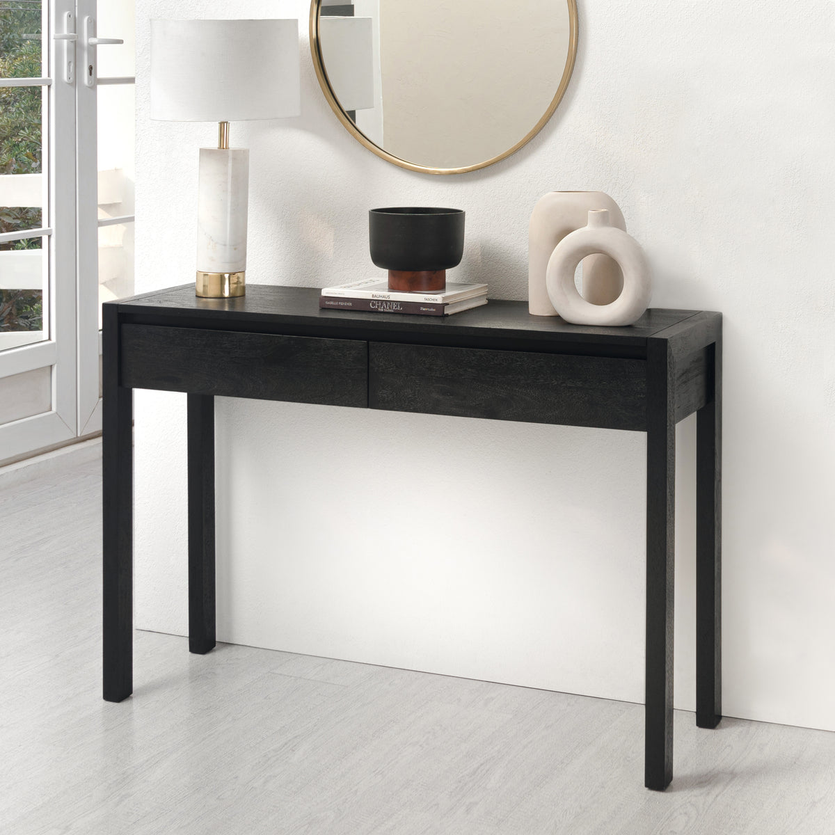 Chiltern Solid Wood Console Table - Black