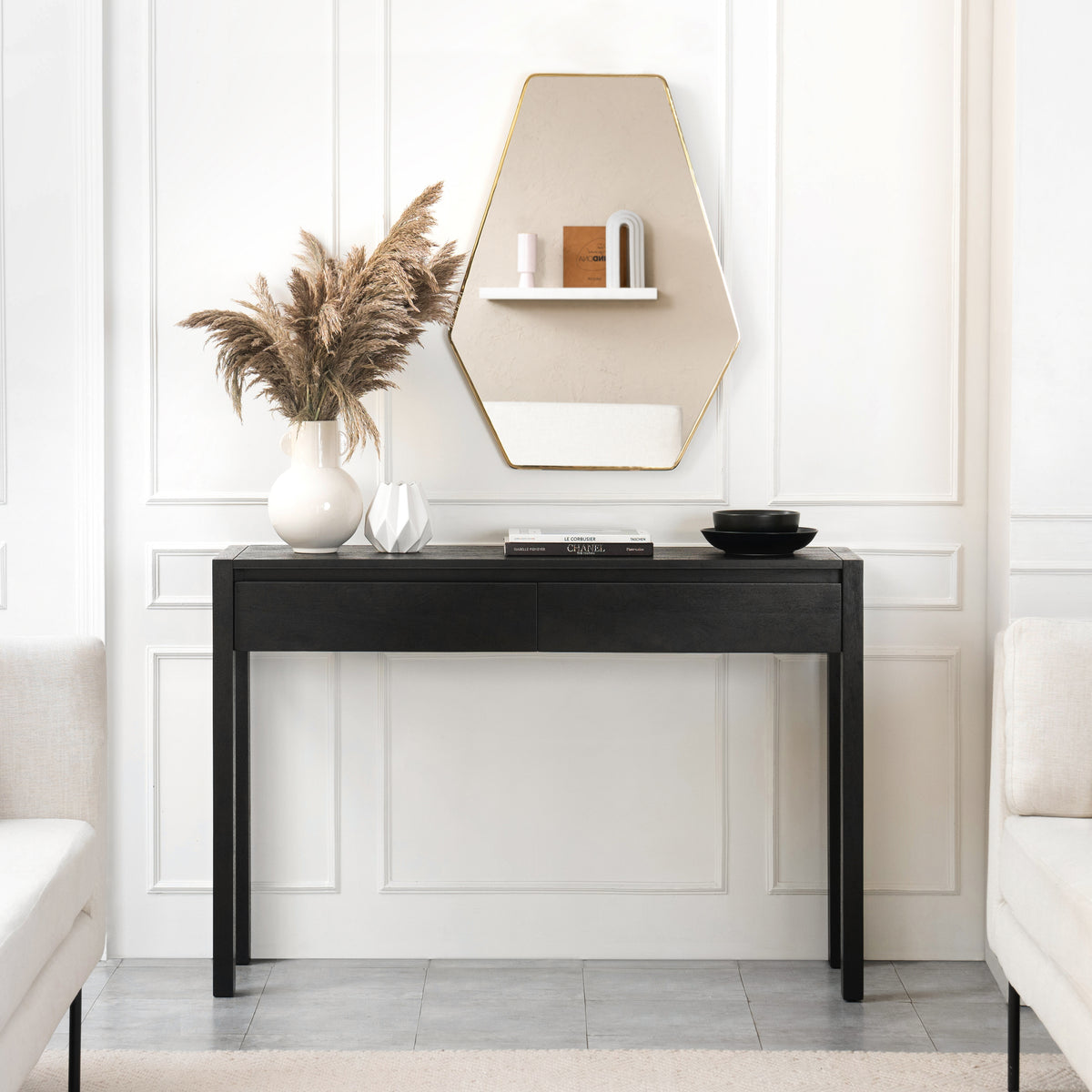 Chiltern Solid Wood Console Table - Black