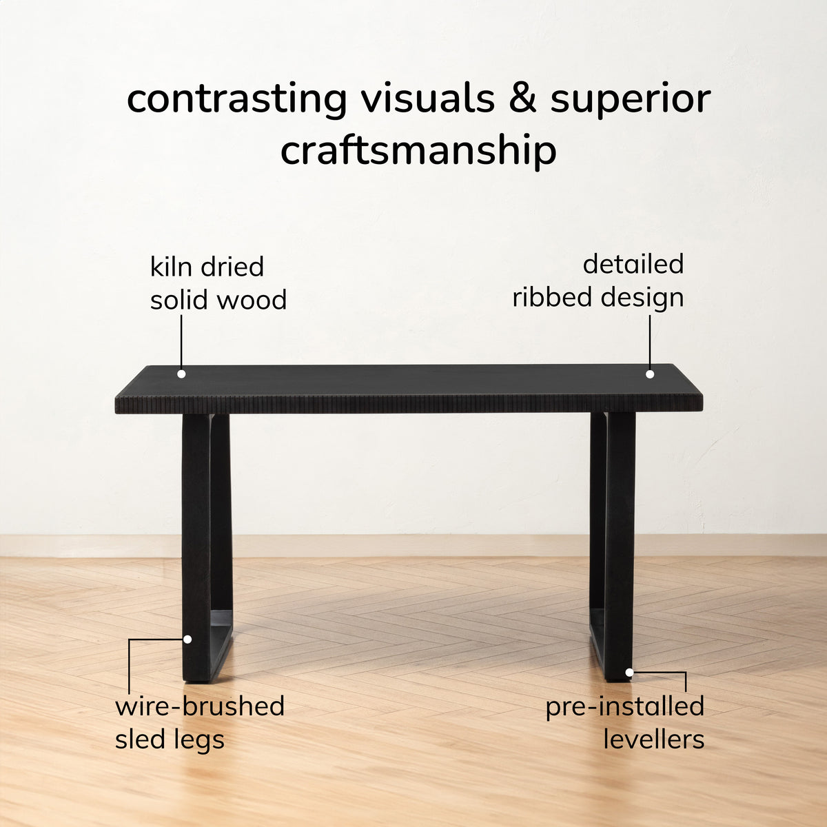 Margeaux Solid Wood Dining Table - Black