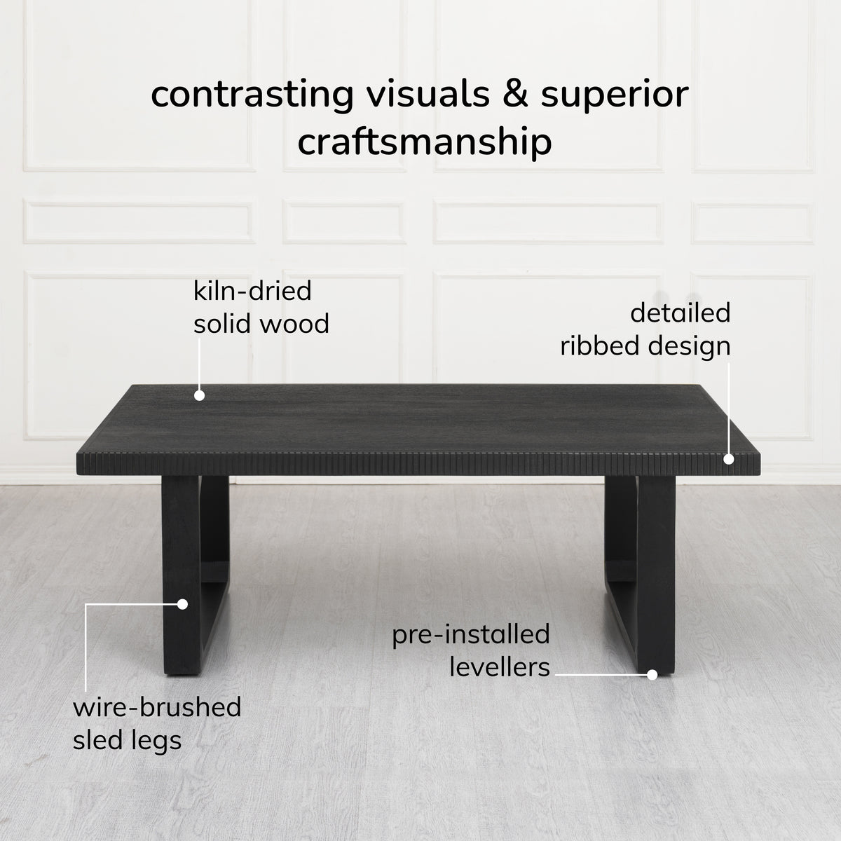 Larsson Solid Wood Coffee Table - Black