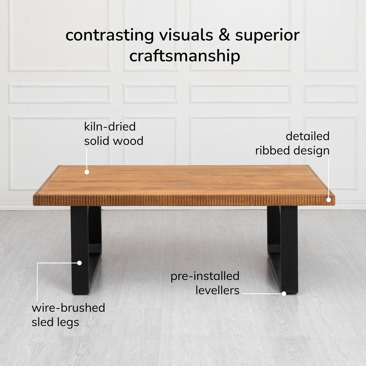 Larsson Solid Wood Coffee Table - Mid Tone Honey