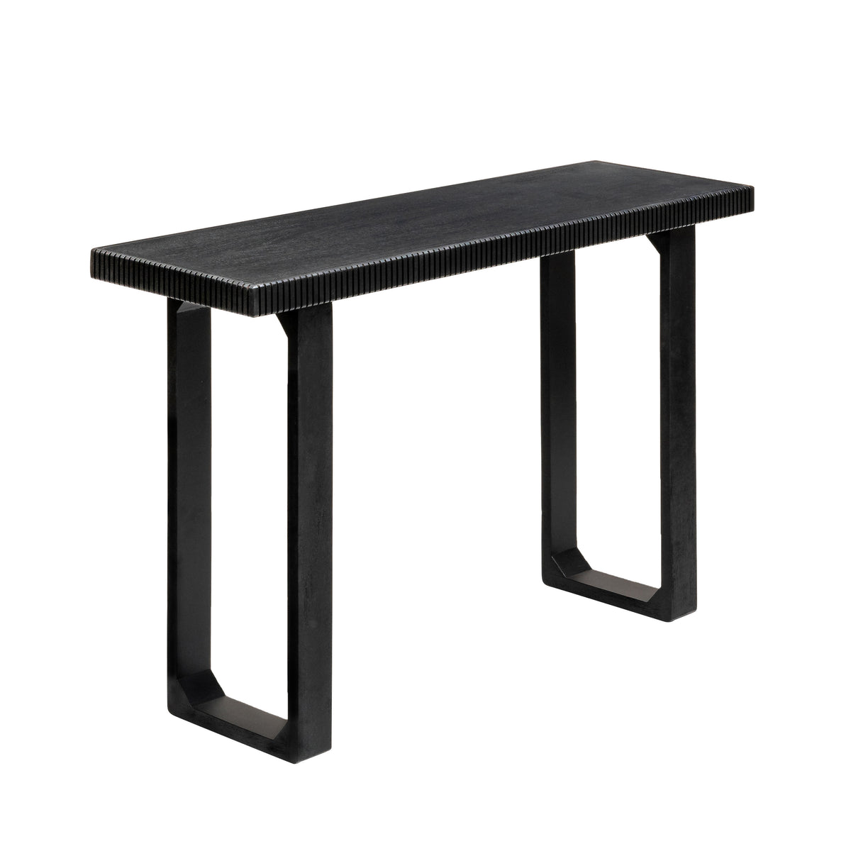 Mila Solid Wood Console Table - Black