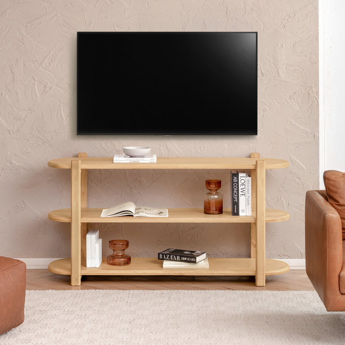 Dale Solid Wood Media Unit - Light Blonde